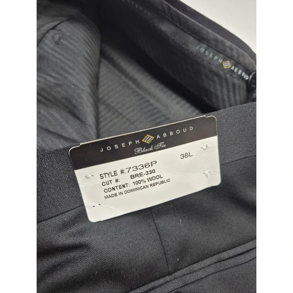 Joseph Abboud Tuxedo Suit Mens 44 Long Black Wool Super 120s 2 Piece 38x36 NWT